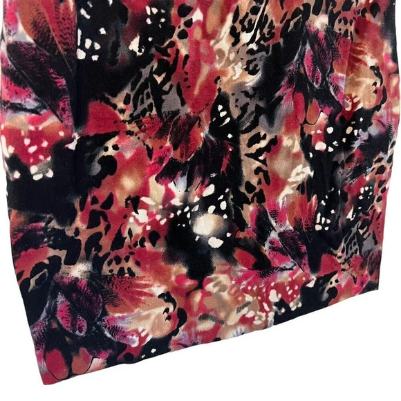 Windsor Medium Abstract Bodycon Mini Skirt Stretch Knit Pull On Dark Color Tone - Picture 3 of 5